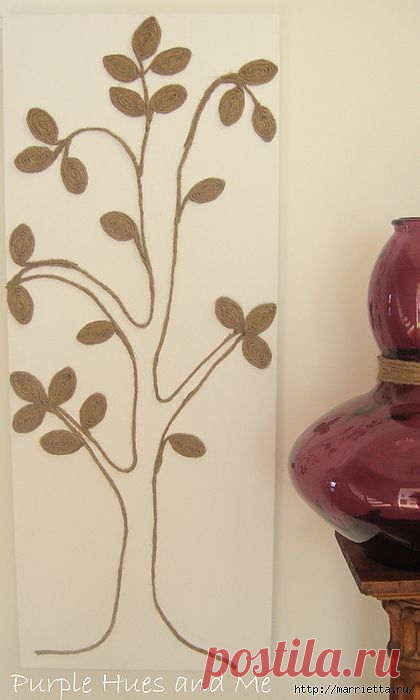 Джутовое дерево. Панно для украшения интерьера.