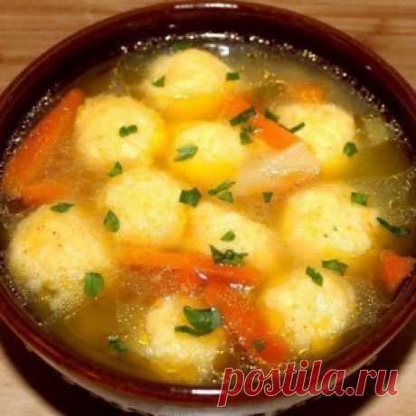 Суп с сырными клёцками