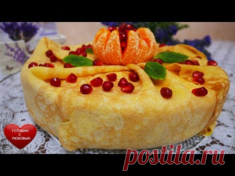 Блинный торт на масленицу | Рецепт тонких блинов | Рецепт крем-чиза