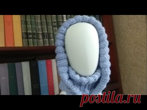 Вяжем Капор с воротником спицами