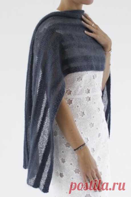 Winter Shadows wrap Knitting pattern by Louise Zass-Bangham | Knitting Patterns | LoveKnitting Inspired by winter trees silhouetted against cold skies, this perfect evening shawl plays with luxurious contrasts made in simple stripes. The sheer mohair/silk stripes give a hint of what’s hiding underneath, so you don’t feel that your party dress has vanished under a big wrap. The irregular widths of the stripes keep it modern and interesting to knit. This is a perfect TV or k...