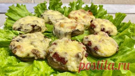 Рецепт вкуснейших ЗАПЕЧЕНЫХ ШАМПИНЬОНОВ с тремя видами начинки + вариант сервировки для подачи на праздничный стол 😋✨ | Вкусный влог I Галина Бондарчук I Рецепты   | Дзен