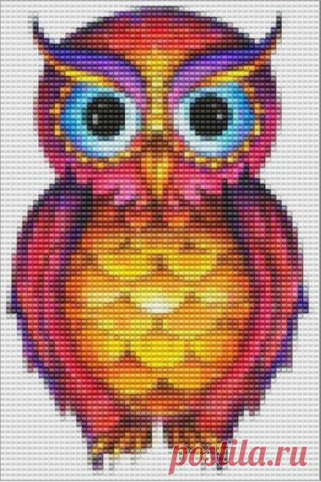 (87) Absolutely Fabulous Owl Pattern - LARGE - for Square Stitch of Loom Beadwork #heartbeadwork #loombeading | Beadwork on Looms