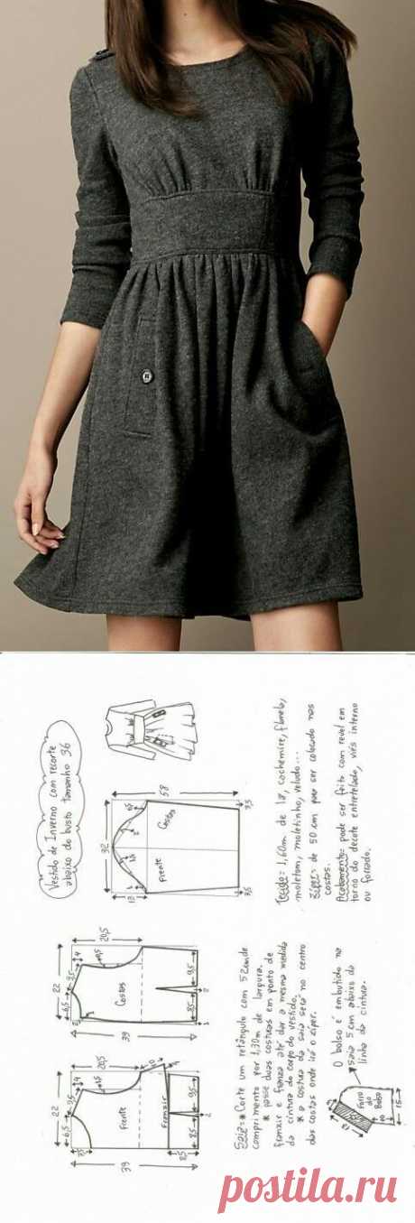 (86) Winter cloth dress. Make your own dress with this sewing tutorial and sewing pattern. For more sewing patterns, sewing tips and sewing tutorials vi…