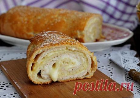 РУЛЕТ С ФАРШЕМ И СЫРОМ