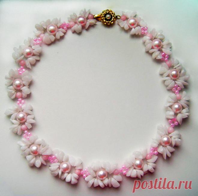 колье флора колье бусы ожерелья – Бисерок Простое и нежное, колье 