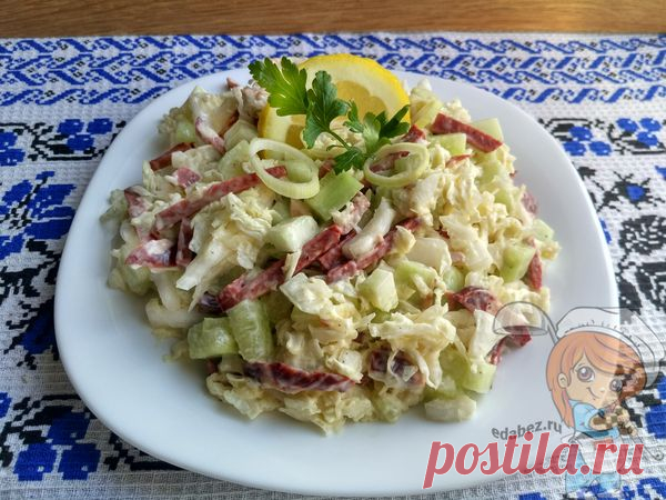 Постный салат с пекинской капустой: простой пошаговый рецепт
