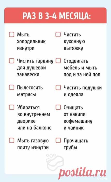 Специально для всех, кто, постирав шторы или разморозив холодильник, задавался вопросом: А если по-хорошему, как часто нужно делать это?, Далее вы увидите шпаргалку, которая поможет держать дом в…