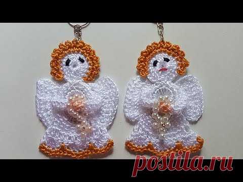 ANJINHO DE CROCHÊ COM LACRES 🤍 | PASSO A PASSO - Valdenete crochê artes e reciclagem