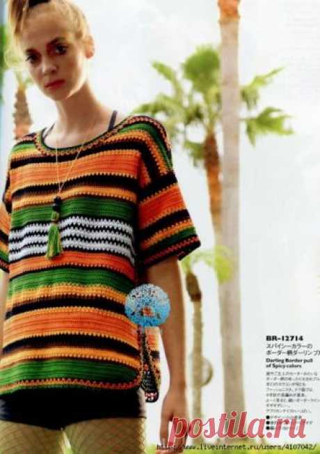 Crochetemoda Blog: Blusa de Crochet Colorida