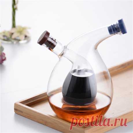 Многофункциональное Двухслойное масло для специй стеклянная бутылка для хранения масло с уксусом соус Приправа герметичное хранилище бутылки для вина банки| | | АлиЭкспресс