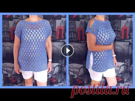 Кофточка крючком из пряжи YarnArt SUMMER. Описание МК. МК по ажурному узору крючком: Пряжа: YarnArt SUMMER Расход 320гр. Размер 50. Крючок 3.0 мм. Плейлист-МК вязаных изделий: Плейлист «Готовые работы»: Ка...