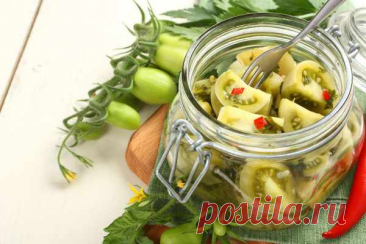 Соленые зеленые помидоры — Домашняя кулинария