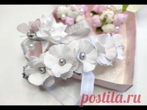 Нереально ПРОСТО и КРАСИВО 🌿🌺🌿ПОВЯЗКА  из ФОАМИРАНА для малышки 💗💗💗