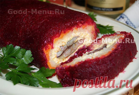 РУЛЕТ СЕЛЕДКА ПОД ШУБОЙ - рецепт с пошаговыми фото