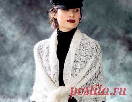 Шаль с бусинами - схема вязания спицами. Вяжем Шали на Verena.ru