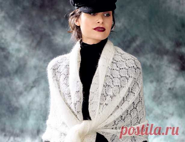 Шаль с бусинами - схема вязания спицами. Вяжем Шали на Verena.ru