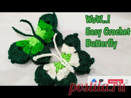 Wow..!Easy Crochet Butterfly tutorial for beginners| Crochet Tutorials| ‪@Crochethook89‬
