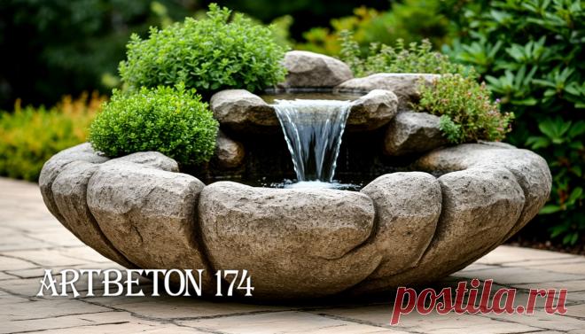 Кашпо-водопад из декоративного бетона становится удивительным центром композиции — он притягивает взгляд, создавая ощущение единства природных элементов и искусственного мастерства. Подчеркивая уникальность каждого участника ландшафтного оформления, он отлично сочетается с окружающей зеленью, камнями и деревьями, усиливая природную эстетику пространства. Визуальный и звуковой эффект журчания воды не только успокаивает и создает атмосферу умиротворения, но и помогает улучшить микроклимат на