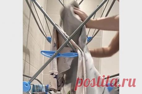 Тиктокерша нашла необычный способ быстро высушить белье. Тиктокерша по имени Хлое предложила способ быстро высушить белье, расположив его в ванной комнате. Она продемонстрировала, что пользуется компактной вертикальной сушилкой для белья и ставит ее в ванну. Кроме того, блогерша включила в помещении осушитель воздуха, вследствие чего белье высохло за пару часов.