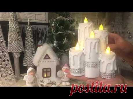 Новогодний декор! Свечи, Домики из втулки от туалетной бумаги! DIY Christmas decor