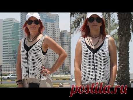 Вязаная майка-сетка без заморочек / Эксклюзивное вязание крючком/ МК