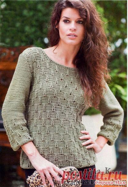 Пуловер цвета хаки - Вязание - Страна Мам