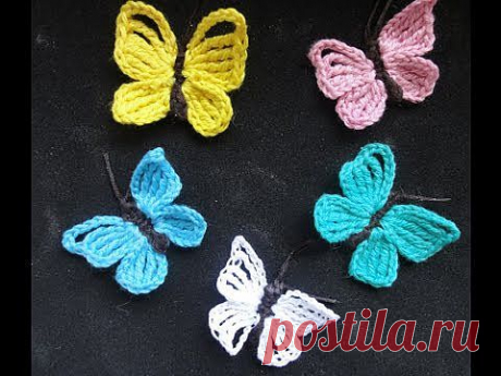 ▶ БАБОЧКА Вязание крючком BUTTERFLY Crochet - YouTube