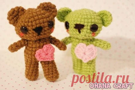 Ohana Craft » Moca and Mocha Heart Bear Amigurumi Crochet...