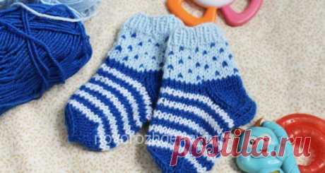 Детские носки спицами с рисунком (узором), для начинающих- фото и схема