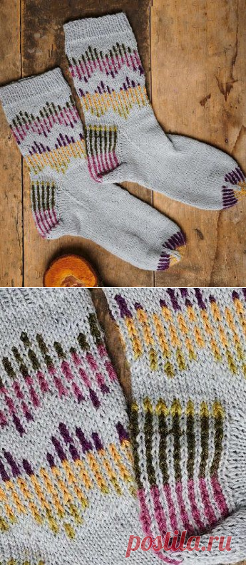 Вязаные носки «Точка, тире» | ВЯЗАНЫЕ НОСКИ