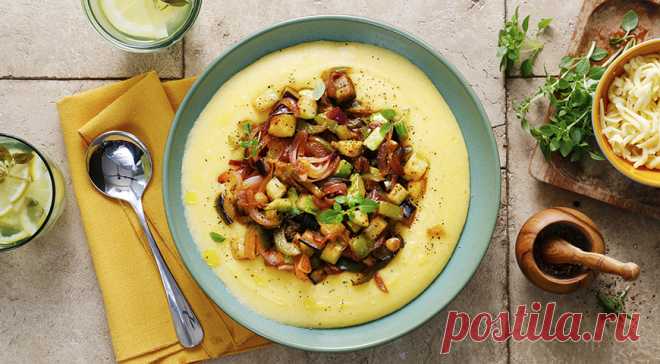 Мамалыга с жареными овощами и сыром, пошаговый рецепт с фото на 477 ккал