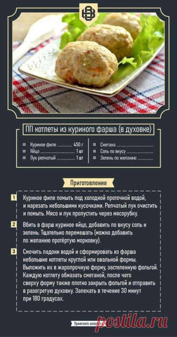 ПП котлеты из куриного фарша (в духовке)