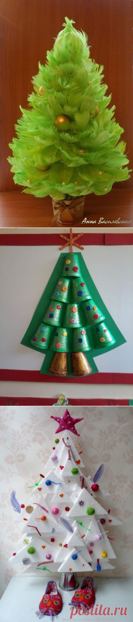 Ёлочки из нетрадиционных материалов — Поделки с детьми