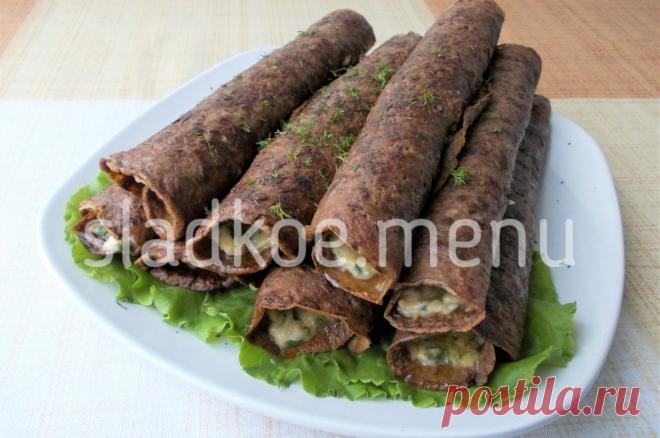 Печёночные блинчики с сыром и зеленью Давайте приготовим печёночные блинчики с пикантной сырной начинкой и зеленью. Идея блюда не нова, но от этого не менее вкусно ...