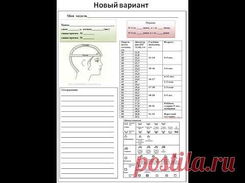 Шаблон для расчетов при вязании головных уборов