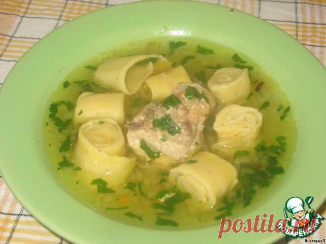 Суп куриный с рулетиками - кулинарный рецепт