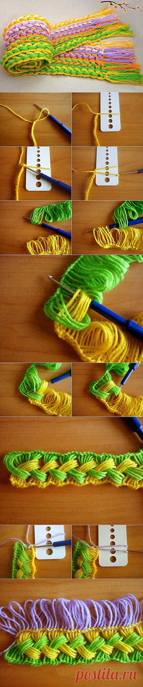 Шарфик на линейке крючком | My Hobby Book: Вязание и вышивкаMy Hobby Book: Вязание и вышивка