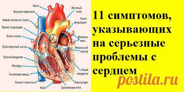 11 симптомов, указывающих на серьезные проблемы с сердцем!