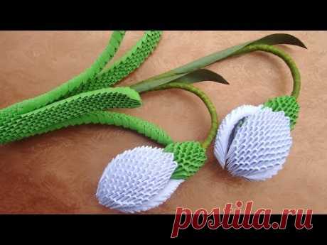 3D Origami Snowdrop Flower , Galanthus | Paper Snowdrop, Galanthus Flower Home Decor