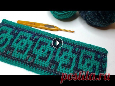 КАК ВЯЗАТЬ ПРОСТОЙ мозаичный узор крючком из остатков пряжи. How to knit a simple crochet pattern. Мозаичная техника вязания крючком, её ещё называют жаккард крючком - это парные ряды двумя разными расцветками пряжи. На протяжении всего изделия можн...