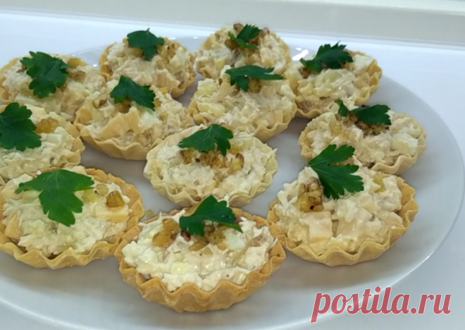 Тарталетки с курицей и ананасами на праздничный стол Автор рецепта Елена Lusika - Cookpad
