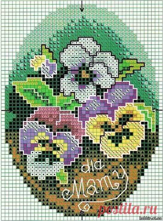 a cross stitch pattern with flowers in a pot and the words,'grandma's day