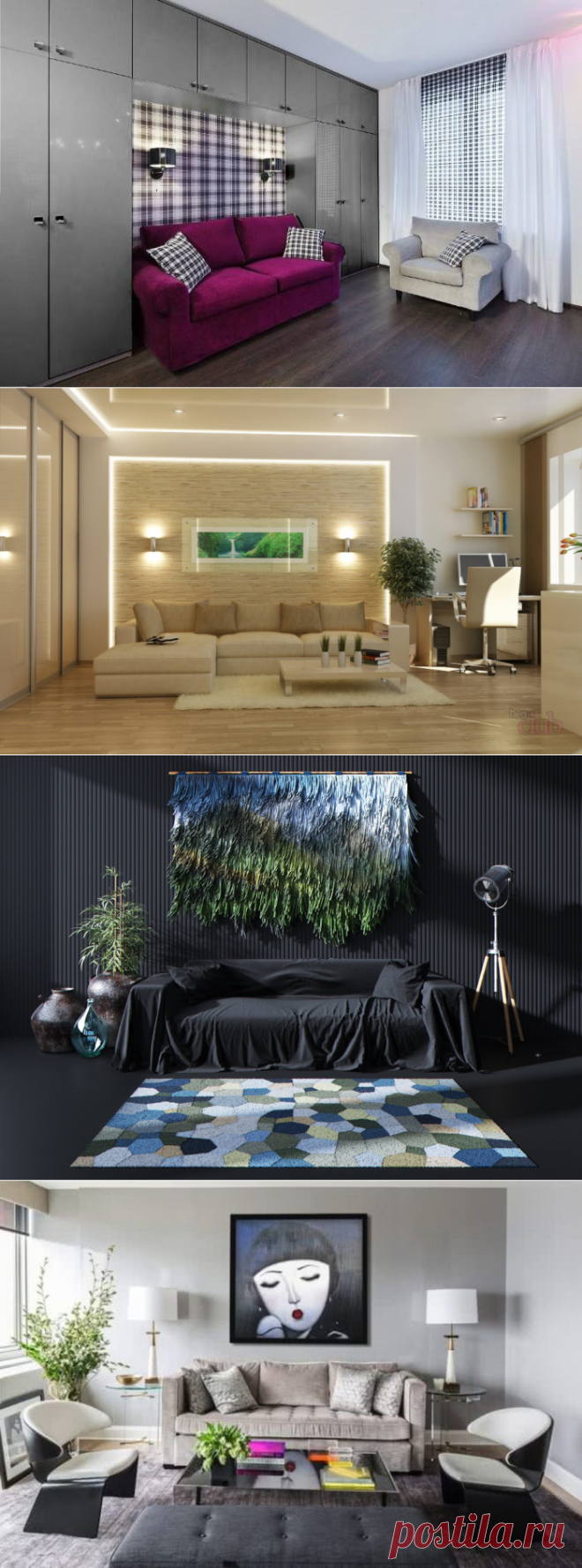 От картин до смелых панно, или как легко и просто украсить стену над диваном