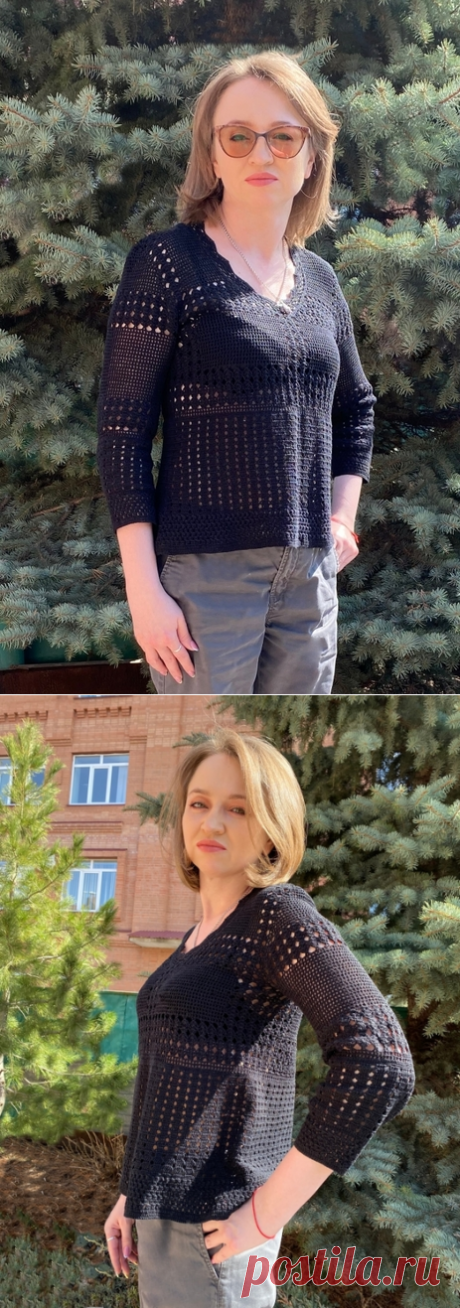 Пуловер крючком