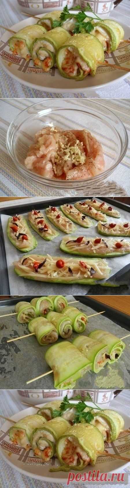 Как приготовить суперские рулетики из кабачков с куриным мясом - рецепт, ингридиенты и фотографии