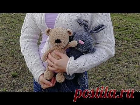 Мастер-класс плюшевые Мишка и Зайка вязаные крючком. Видео МК, описание. Часть 1 - основа.