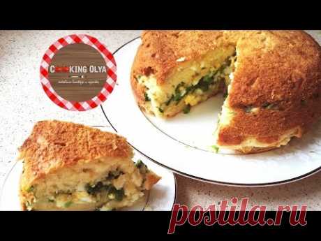 Пышный заливной пирог с яйцом и луком
