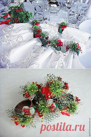 Декоративные кольца для салфеток "Новогодние". - Ярмарка Мастеров - ручная работа, handmade