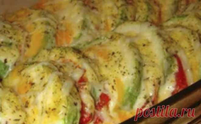 Очень вкусные запеченные кабачки с помидорами. - СУПЕР ШЕФ